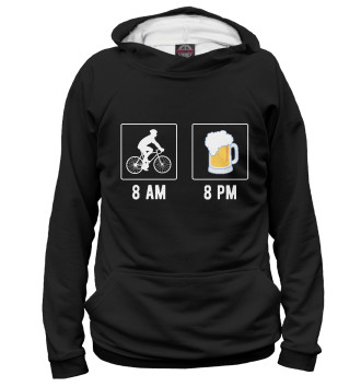 Мужское Худи Утром - велосипед, вечером - по пиву!