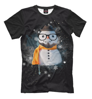 Мужская футболка Снеговик хипстер
