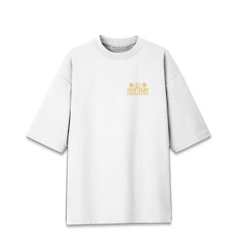 Женская Хлопковая футболка оверсайз Лес храм (с символикой)