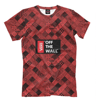 Мужская Футболка Vans of the wall (Red and Black)