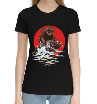 Женская Хлопковая футболка Godzilla
