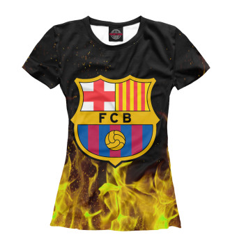 Женская Футболка Барселона Fire