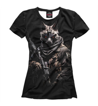 Женская футболка Волк солдат спецназа