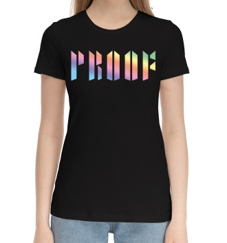 Женская Хлопковая футболка PROOF черный