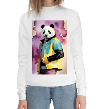 Женский Хлопковый свитшот Чувак-панда в модной куртке