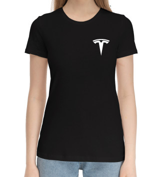 Женская Хлопковая футболка Tesla