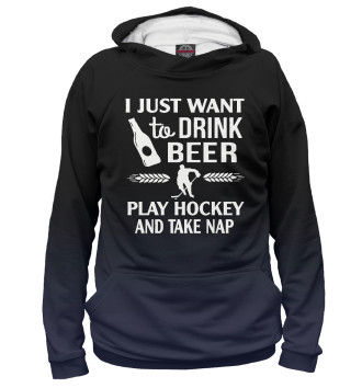 Мужское Худи Drink Beer Play Hockey
