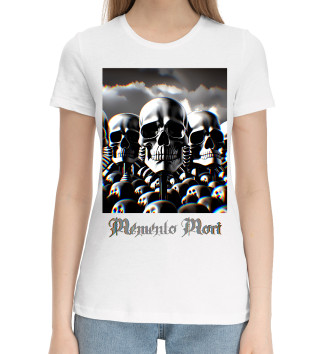 Женская Хлопковая футболка Memento Mori скелеты