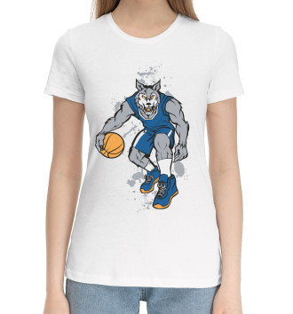 Женская Хлопковая футболка Баскетбол