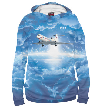 Мужское Худи Ту-154 в морозном небе