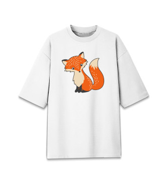 Женская Хлопковая футболка оверсайз Fox