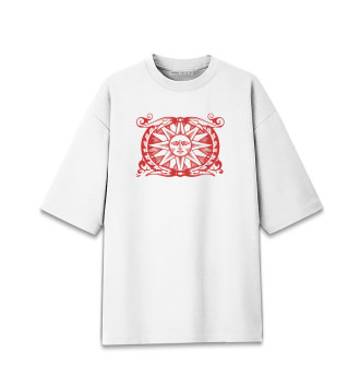 Женская Хлопковая футболка оверсайз Славянское Солнце