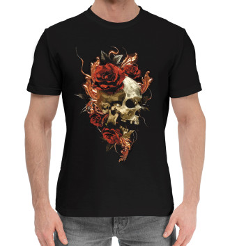 Мужская Хлопковая футболка Skull & Roses