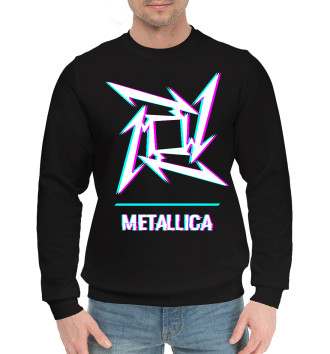 Мужской Хлопковый свитшот Metallica Glitch Rock Logo