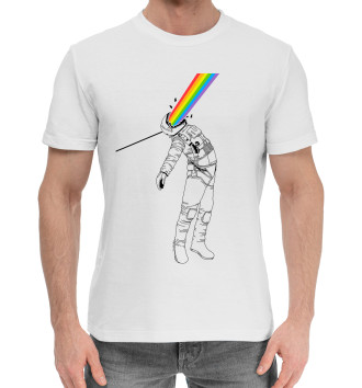 Мужская Хлопковая футболка Космическая радуга