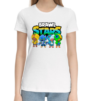 Женская Хлопковая футболка Brawl Stars Leon quattro