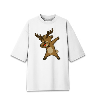 Хлопковая футболка оверсайз для девочек Deer Dab