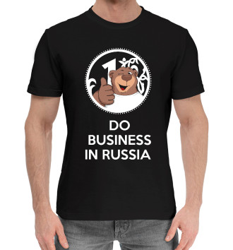 Мужская Хлопковая футболка Do business in Russia