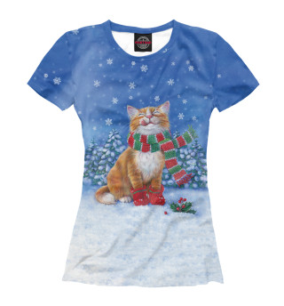 Женская футболка Christmas Cat