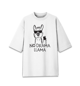 Мужская Хлопковая футболка оверсайз Лама - драма.