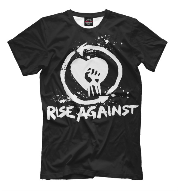 Мужская футболка с изображением Rise Against цвета Черный