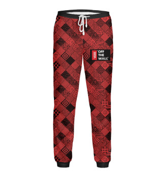 Мужские Штаны Vans of the wall (Red and Black)