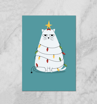Плакат Cute christmas cat