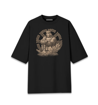 Мужская Хлопковая футболка оверсайз Славянин в символике