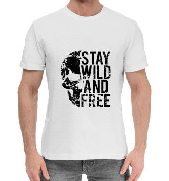 Мужская Хлопковая футболка Stay wild and free