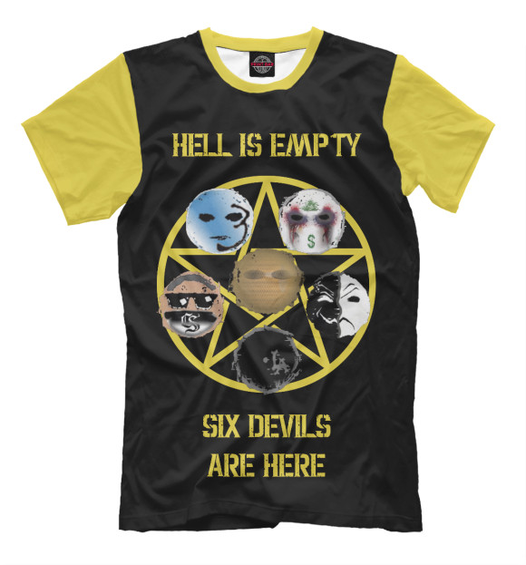 Мужская футболка с изображением HU 6 Devils Are Here цвета Черный