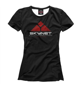 Женская Футболка skynet logo dark