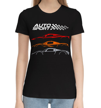Женская Хлопковая футболка Auto sport