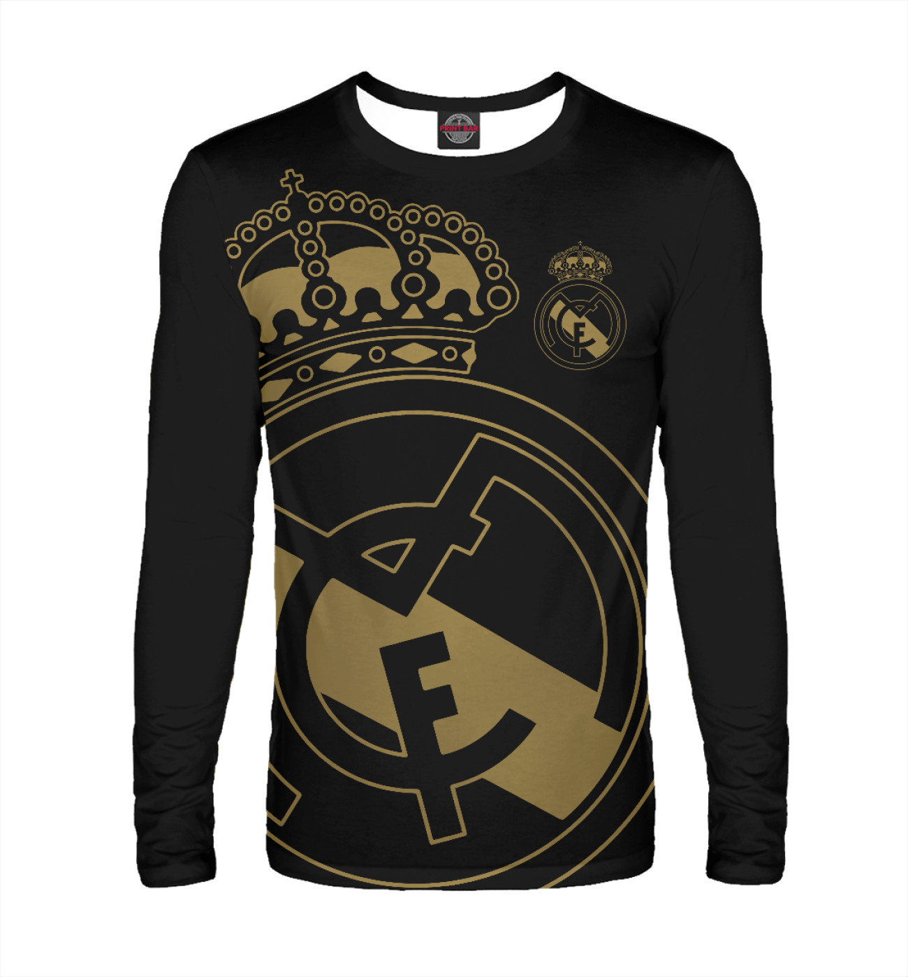 Мужской Лонгслив Real Madrid exclusive gold, артикул: REA-361126-lon-2