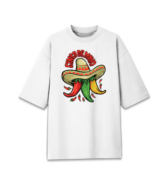 Мужская Хлопковая футболка оверсайз Мексиканские перцы