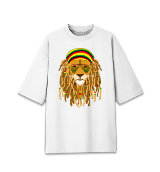 Мужская Хлопковая футболка оверсайз Ямайский лев