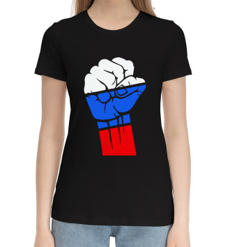 Женская Хлопковая футболка Русский дух