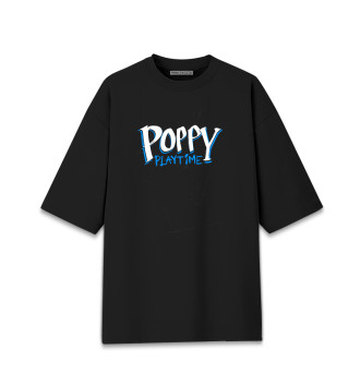 Мужская Хлопковая футболка оверсайз Poppy Playtime - Потертости