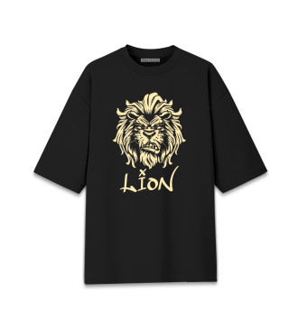 Мужская Хлопковая футболка оверсайз Lion