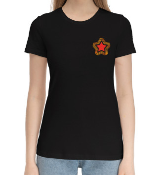 Женская Хлопковая футболка Звезда Георгиевская Лента