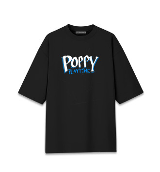 Женская Хлопковая футболка оверсайз Poppy Playtime - Потертости