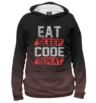 Худи для мальчиков Eat sleep code repeat