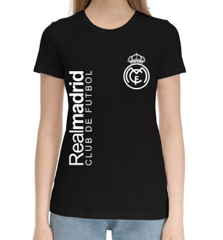 Женская хлопковая футболка ФК Реал Мадрид (Club De Futbol)