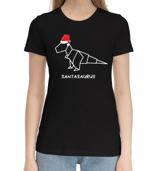 Женская Хлопковая футболка Сантазавр