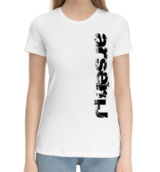 Женская Хлопковая футболка Арсений (брызги красок)