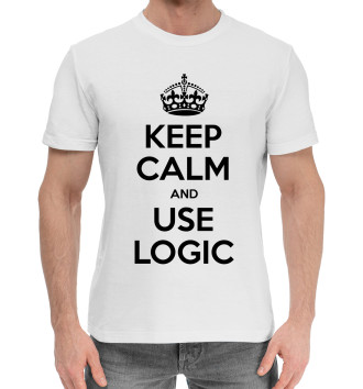 Мужская Хлопковая футболка Включай логику