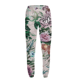 Женские Спортивные штаны Летний цветочный паттерн - розы