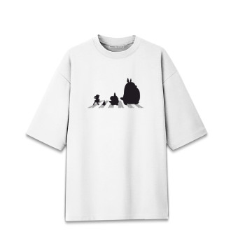 Мужская Хлопковая футболка оверсайз Beatles Totoro