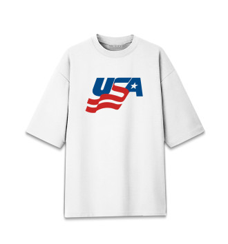 Мужская Хлопковая футболка оверсайз США