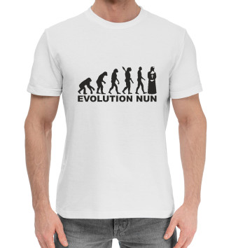 Мужская Хлопковая футболка Эволюция монашки