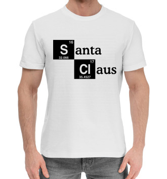 Мужская Хлопковая футболка Санта Клаус